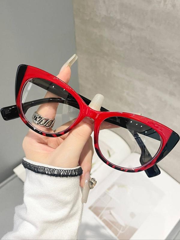 Women's Fashion Cat Eye Frame Eyeglasses, Trendy Casual Eyeglasses for Everyday Use, Fashion Accessories for Outdoor Activities