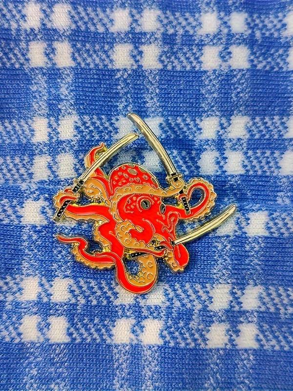 Cute Octopus Design Brooch, Fashionable Animal Themed Alloy Badge for Women & Men, Enamel Pin Suitable for Backpacks, Jeans, Scarves, Hats Decoration