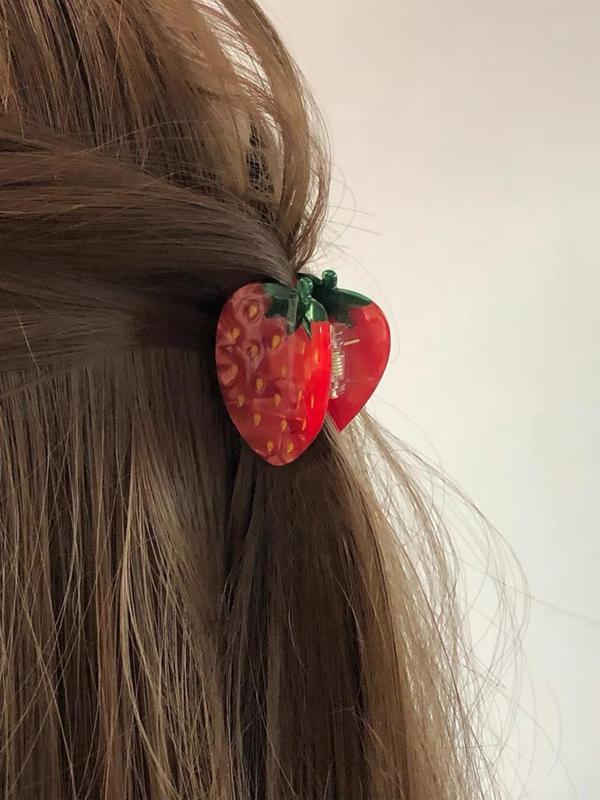 Women's Cute Strawberry Shaped Hair Claw,  Trendy Novelty Hair Claw, Chic All-match Hair Accessories for Daily Hairstyle Decor