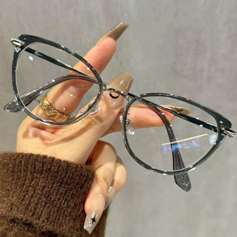 Y2k Cold Tea Colored Cat Eye Glasses For Women Clear Glasses Accessories Blue Light Glasses Accessories For Women