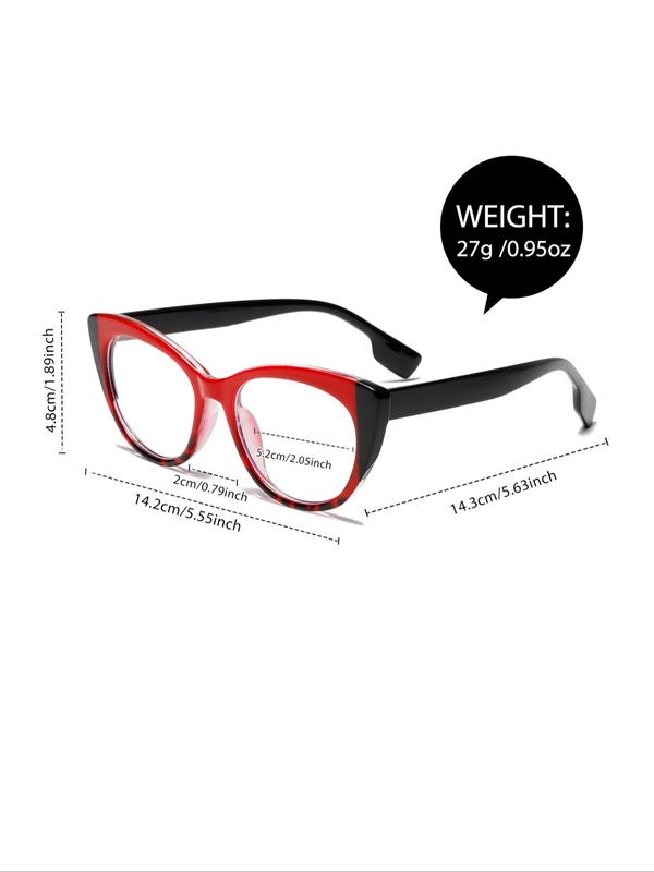 Women's Fashion Cat Eye Frame Eyeglasses, Trendy Casual Eyeglasses for Everyday Use, Fashion Accessories for Outdoor Activities