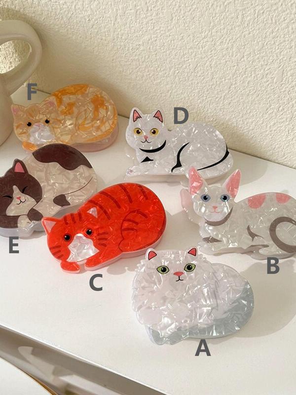 Cute Cartoon Cat Hair Claw, 1 Count Animal Shaped Claw Clip for Women & Girls, Fashion All-match Hair Accessories for Daily & Party Decoration