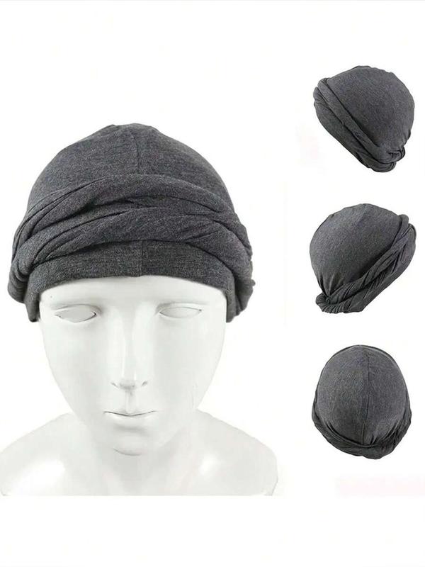 Solid Color Double-layer Twist Design Turban Hat, Casual Comfortable Breathable Hat for Men & Women, Fashion Soft Accessories for Daily Wear