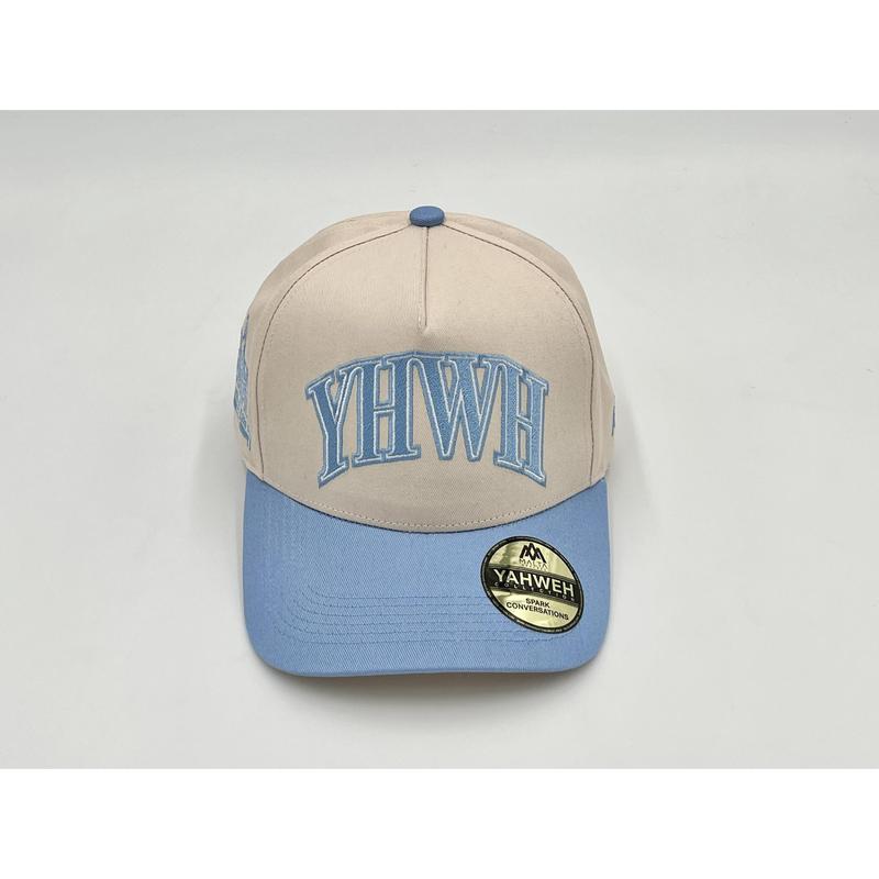 ‘YHWH’ Structured SnapBack - Cream Baby Blue