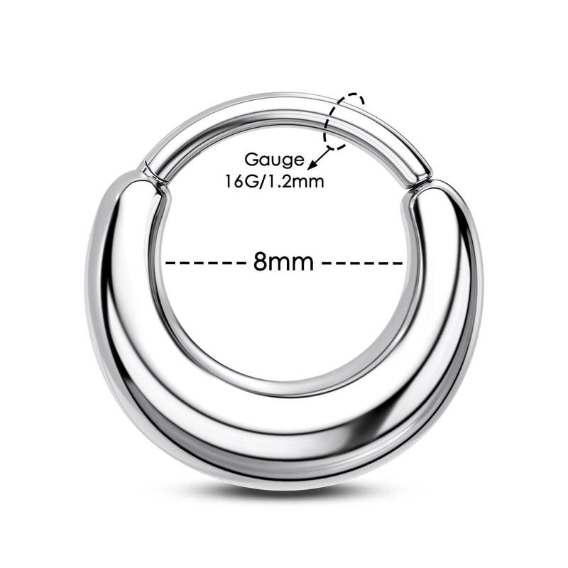 Oufer Paula's Design Silver Aura Titanium False Stretched Thick Septum Ring Christmas Gift