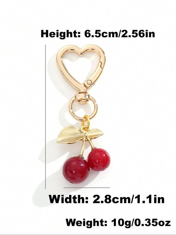 Cute Cherry Design Keychain, Fashionable Keychain for Women & Men, Trendy All-match & Exquisite Keychain for Birthday Gift