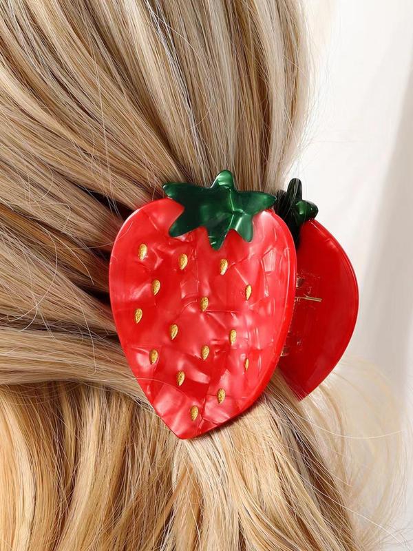 Women's Cute Strawberry Shaped Hair Claw,  Trendy Novelty Hair Claw, Chic All-match Hair Accessories for Daily Hairstyle Decor