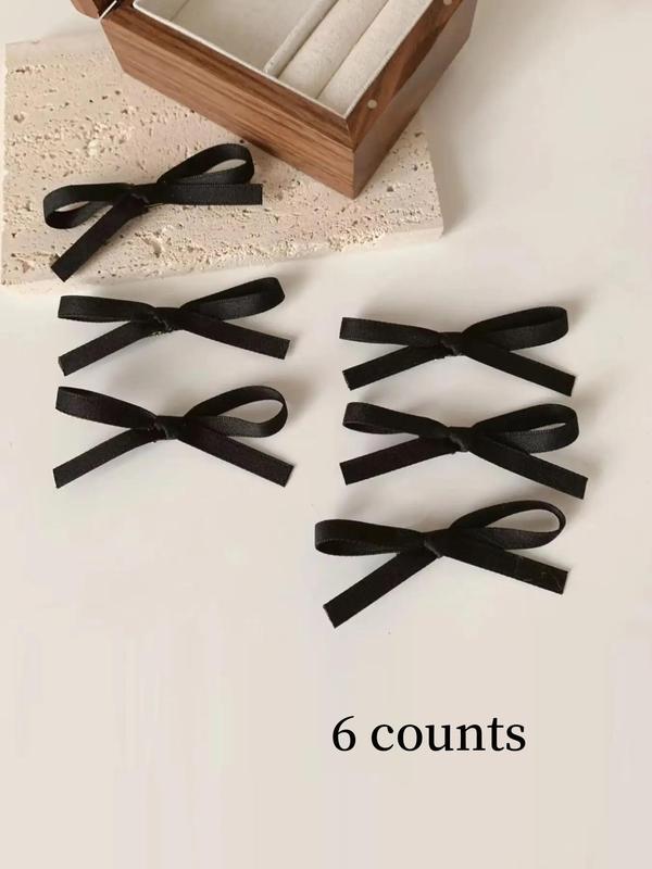 Minimalist Plain Color Bowknot Design Hair Clips, Casual 2024 New Trendy Cute Hair Clips, Fashionable Y2K Hair Accessories for Daily & Party Decor