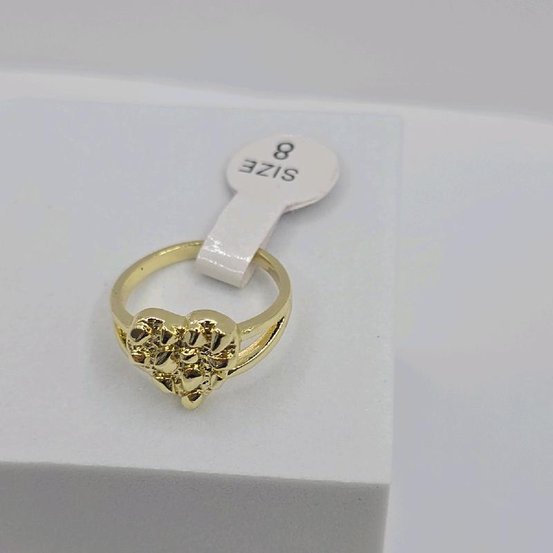 HEART fashion ring NUGGET style, beautiful style GOLD-PLATED size 7.8.9.10 available