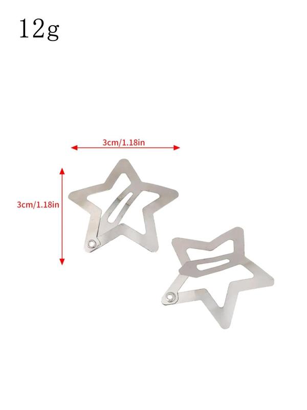 Women's Cute Y2k Star Shaped Hair Clips, 10pcs set Elegant Minimalist Hair Clips, Versatile Hair Accessories for Women & Girls for Hairstyle Ideas