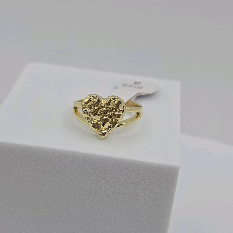 HEART fashion ring NUGGET style, beautiful style GOLD-PLATED size 7.8.9.10 available