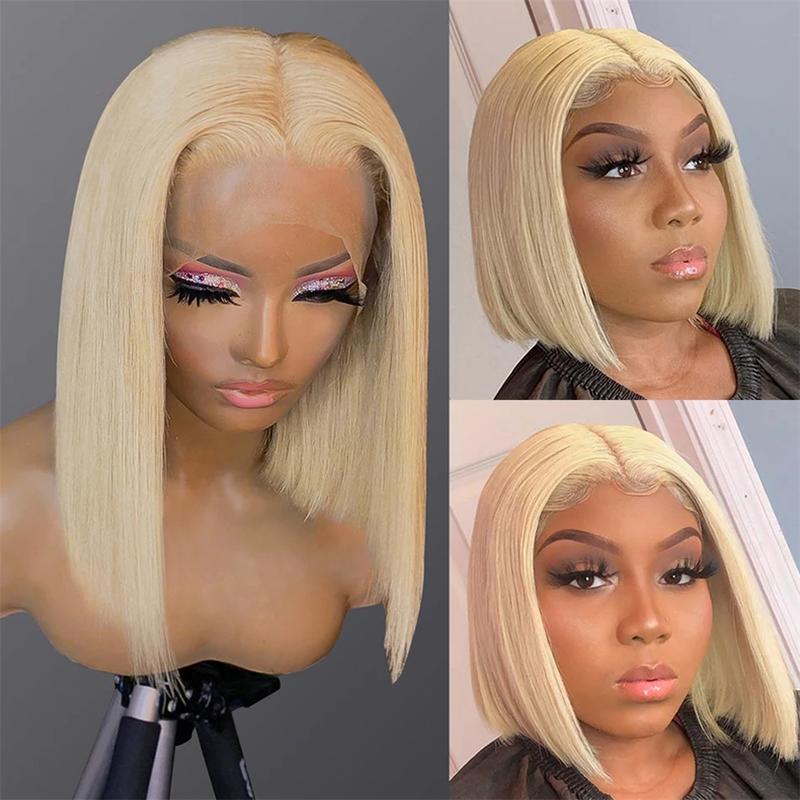 250% Density Blonde 613 13X6 HD Lace Frontal Wigs Pre plucked Lace Front Human Hair Wigs For Women 613 13X4 Straight Human Hair Wigs Can Be Dyed