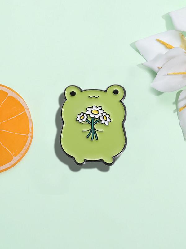 Cute Cartoon Frog Design Brooch,  Creative Animal Design Brooch, Fashion Jewelry Accessories for Women & Men