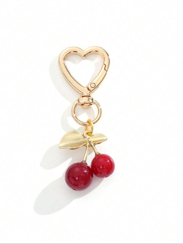 Cute Cherry Design Keychain, Fashionable Keychain for Women & Men, Trendy All-match & Exquisite Keychain for Birthday Gift