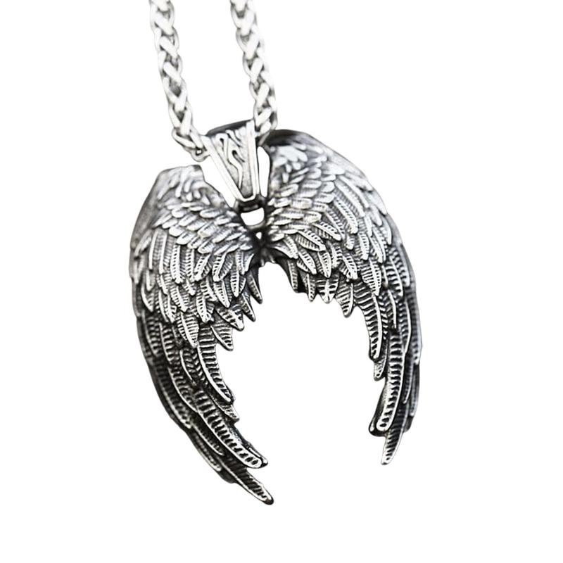 GTHIC Stainless Steel Angel Wings Pendant for Men Women Gothic Mother's Day Gifts