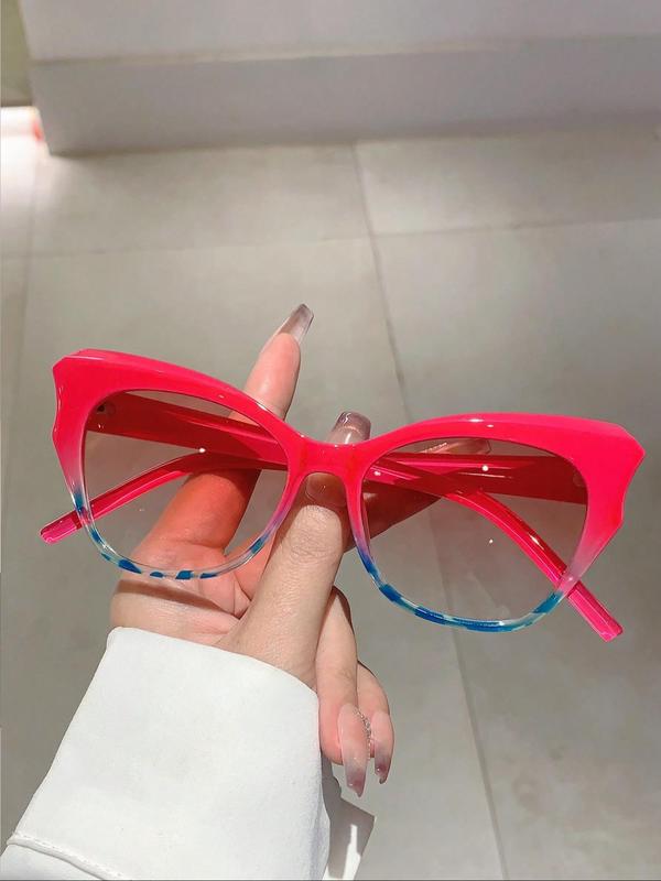 Vintage Cat Eye Frame Sunglasses for Everyday Use (1 Pair), Trendy Y2k Candy Zebra Stripe Color Sunglasses for Women & Men, Fashion Accessories for Outdoor Activities