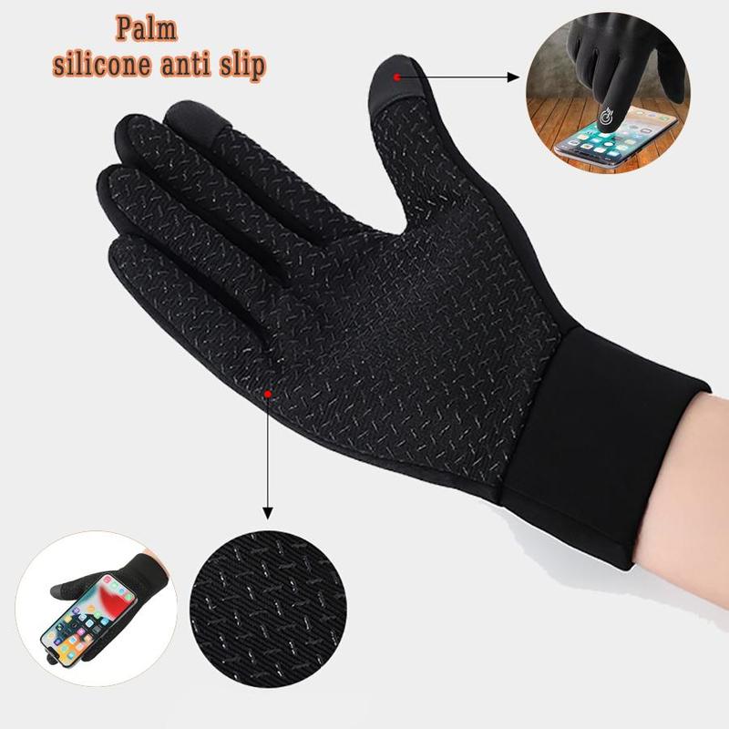 Winter Thermal Gloves, 1 Pair Touch Screen Water Resistant Windproof Anti Slip Heated Glove, Hands Warm for Hiking Driving Running Bike Cycling