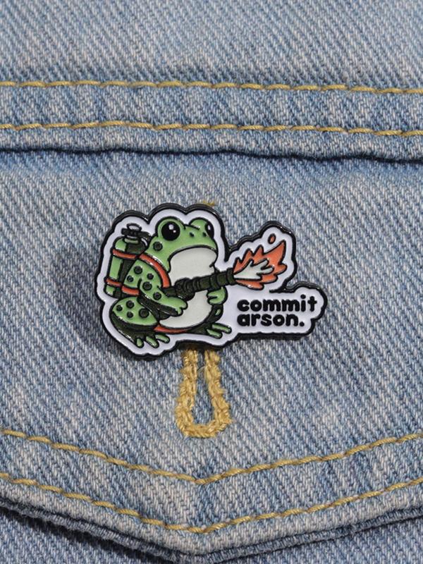 Cute Cartoon Frog Design Brooch, Fashion Alloy Badge for Daily Clothing Decor, Trendy All-match & Exquisite Brooch for Birthday Gift