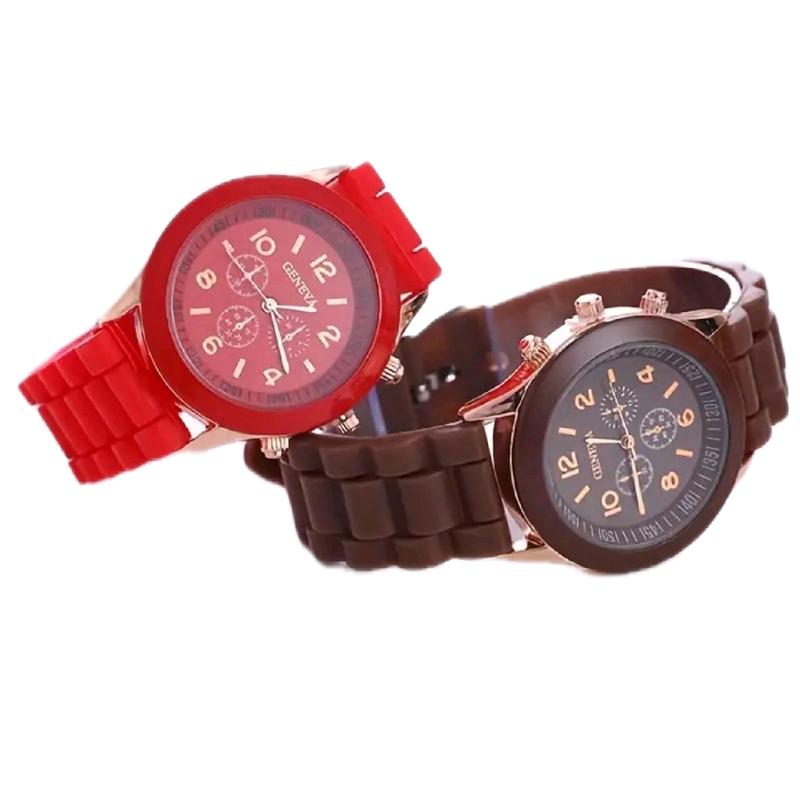 Candy Color Quartz Watch Triple Dial Round Silicone Sports Elegant Casual Wrist Watch For Women, Men, Teen Boys and Girls Variety of  Bright Luminous Colors, It has a Pointer and is Mechanical ( not self-winding) with A Non-Rechargeable Battery Casual