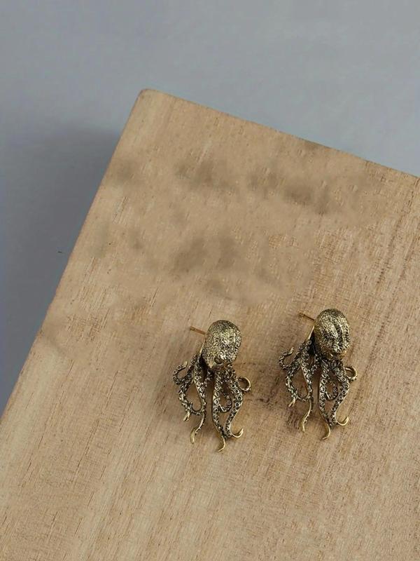 Octopus Design Earrings (1 Pair), Punk Style Dangle Earrings, Fashion Jewelry for Party, Daily Clothing Decor, Trendy All-match & Exquisite Jewelry for Birthday Gift