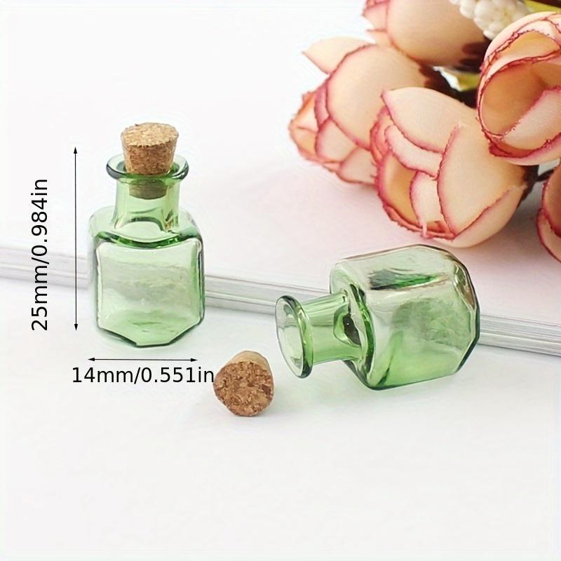 Random Color Mini Glass Bottle Pendant, 5 Counts Creative Mini Glass Bottle Statue, Jewelry Making Accessories For Home Decor