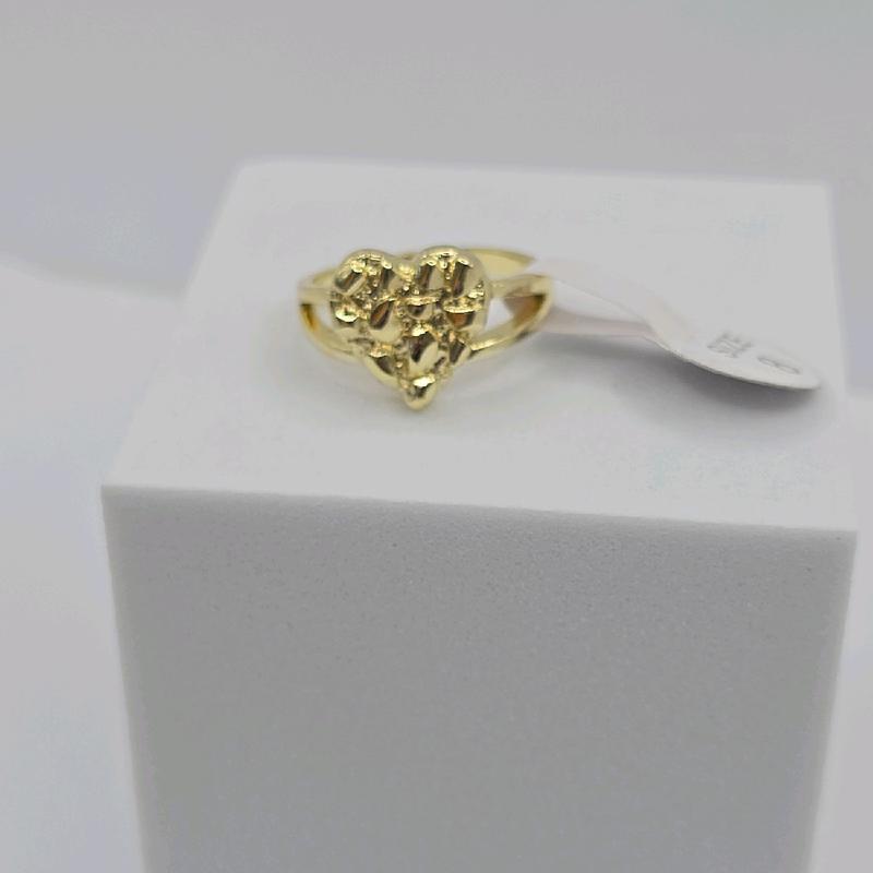 HEART fashion ring NUGGET style, beautiful style GOLD-PLATED size 7.8.9.10 available