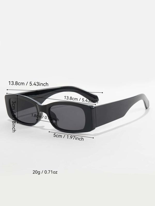 Simple Square Frame Sunglasses, Casual Sunglass Trends 2024 for Everyday Summer Beach Vacation Use, Fashion Accessories for Outdoor Activities