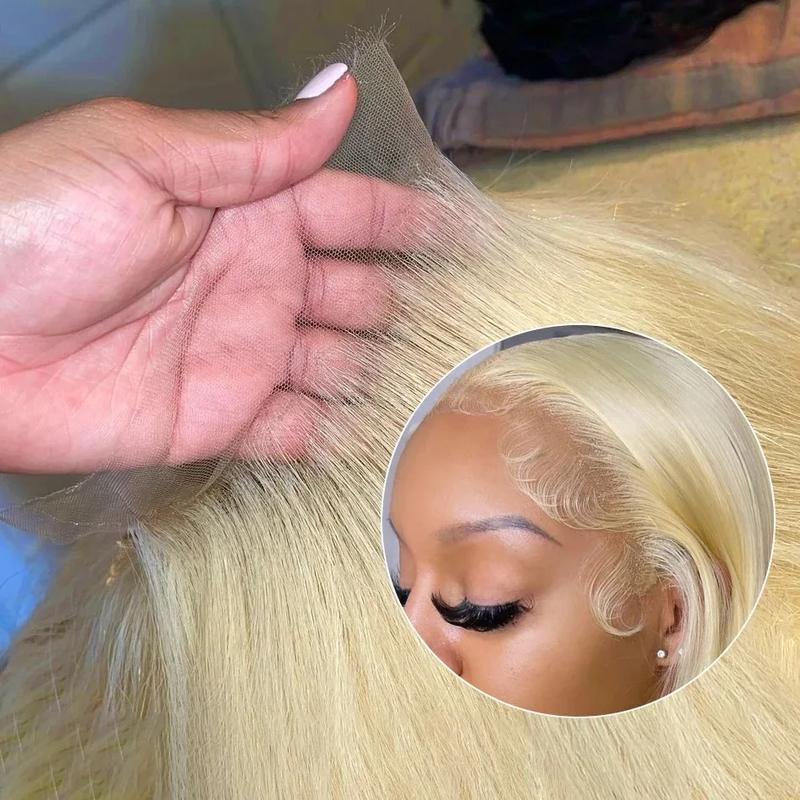 250% Density Blonde 613 13X6 HD Lace Frontal Wigs Pre plucked Lace Front Human Hair Wigs For Women 613 13X4 Straight Human Hair Wigs Can Be Dyed