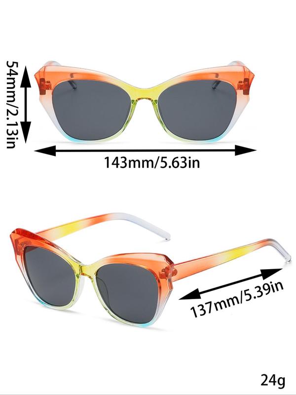 Vintage Cat Eye Frame Sunglasses for Everyday Use (1 Pair), Trendy Y2k Candy Zebra Stripe Color Sunglasses for Women & Men, Fashion Accessories for Outdoor Activities