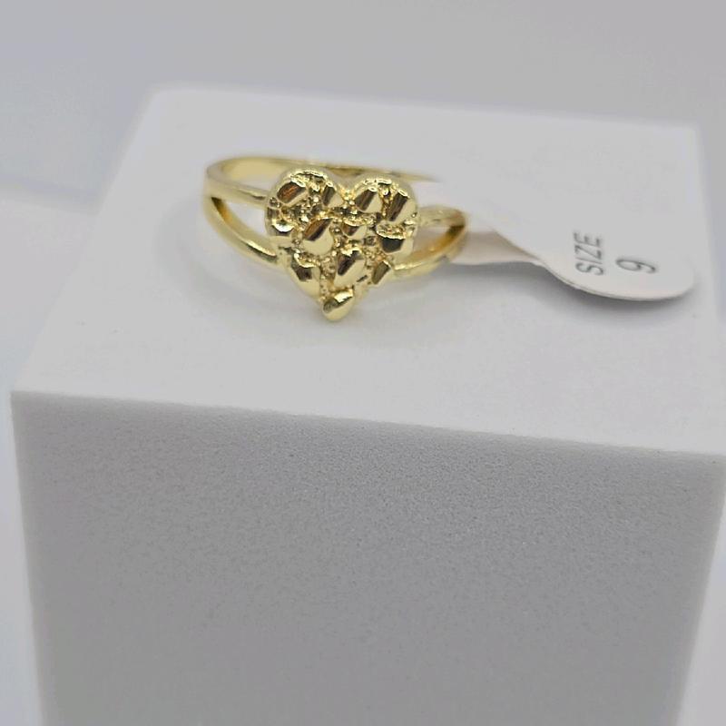 HEART fashion ring NUGGET style, beautiful style GOLD-PLATED size 7.8.9.10 available