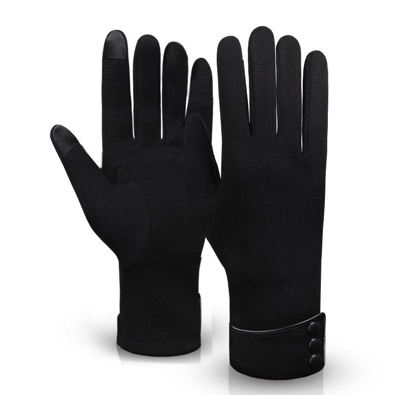 Womens Winter Warm Soft Cashmere Touch Screen Fleece Windproof Driving Gloves