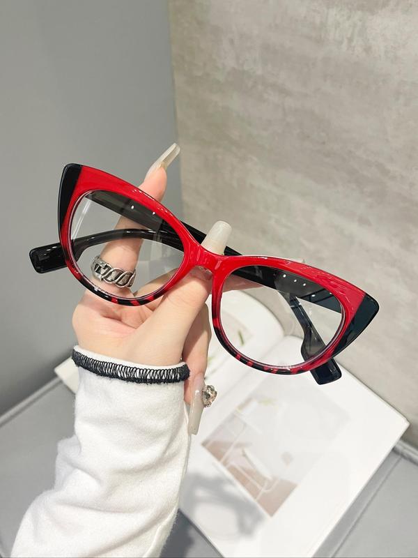 Women's Fashion Cat Eye Frame Eyeglasses, Trendy Casual Eyeglasses for Everyday Use, Fashion Accessories for Outdoor Activities