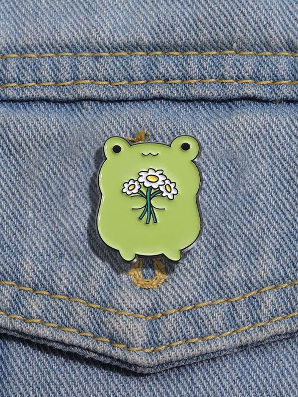 Cute Cartoon Frog Design Brooch,  Creative Animal Design Brooch, Fashion Jewelry Accessories for Women & Men