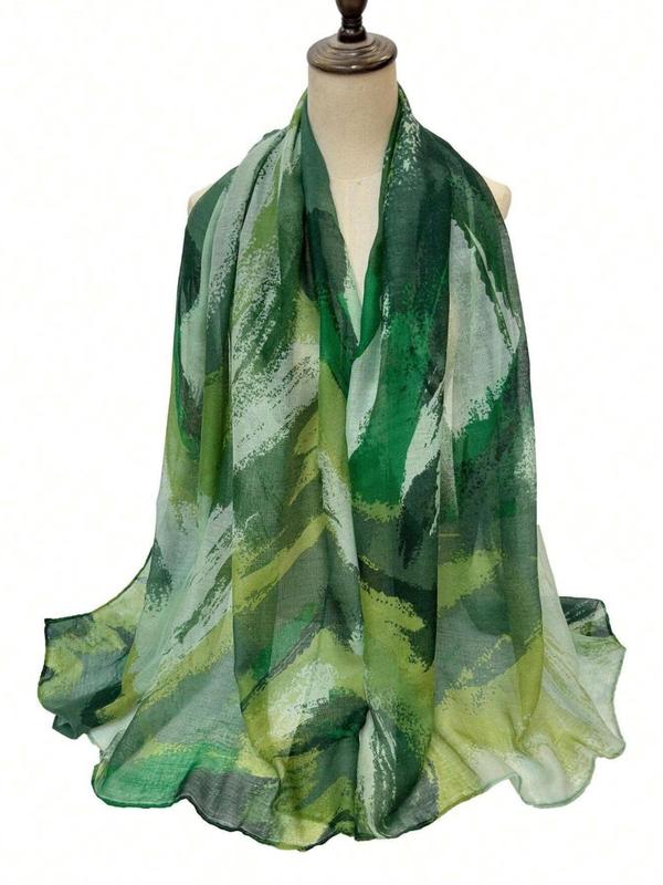 Women's Tie Dye Print Scarf, Boho Style Soft Breathable Shawl for Daily Wear, Fashion Accessories for Women & Girls