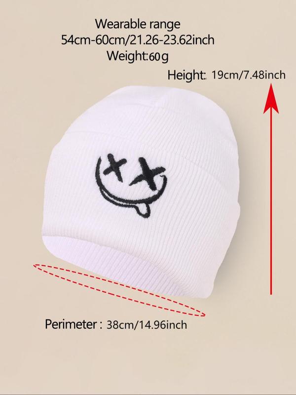 Unisex Letter Embroidery Beanie Hat, Casual Trendy Soft Comfortable Beanie Hat, Halloween Themed Fashionable Hat for Fall & Winter for Men & Women