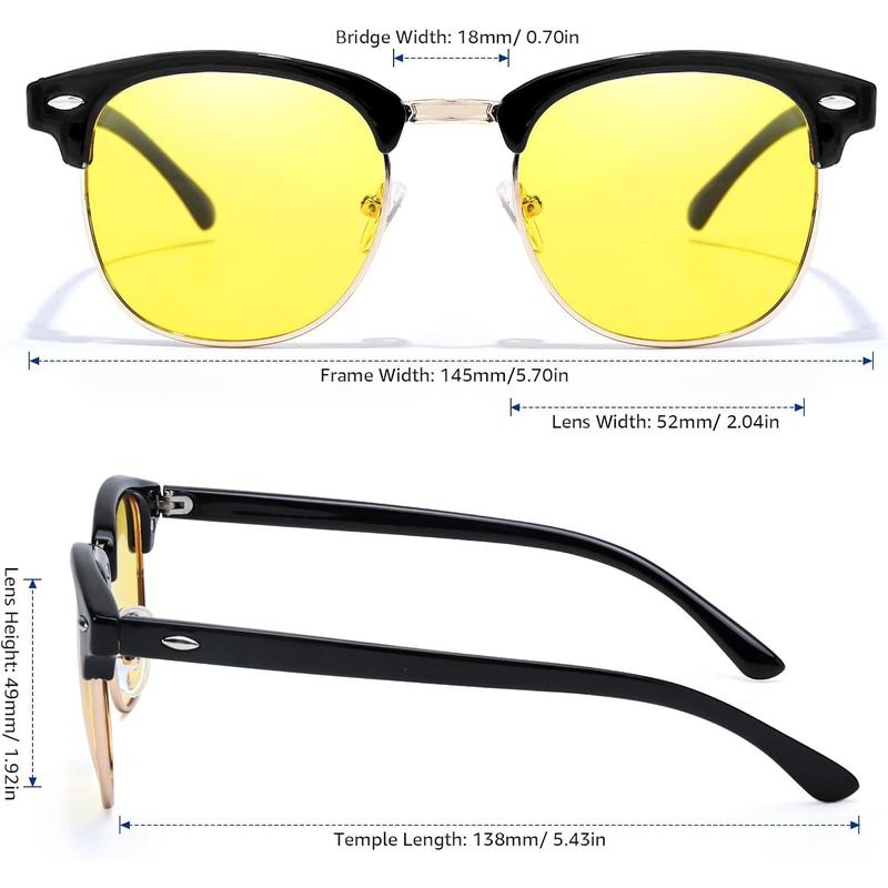 Night Driving Glasses for Men Women Anti Glare Night Vision Glasses with Polarized Yellow Lens for Night