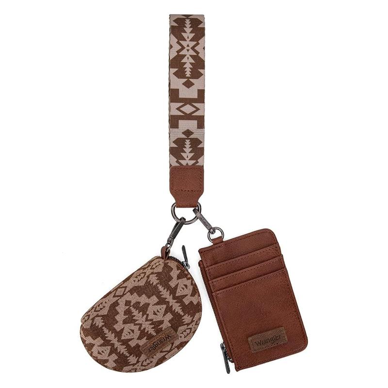 Wrangler Aztec Keychain Wristlet Wallets for Women Boho Style