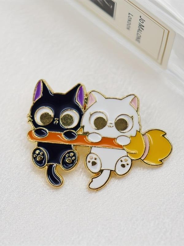 Cute Cat Design Brooch,  Enamel Pin Suitable for Backpacks, Jeans, Scarves, Hats Decoration,  Trendy All-match & Exquisite Brooch for Birthday Gift