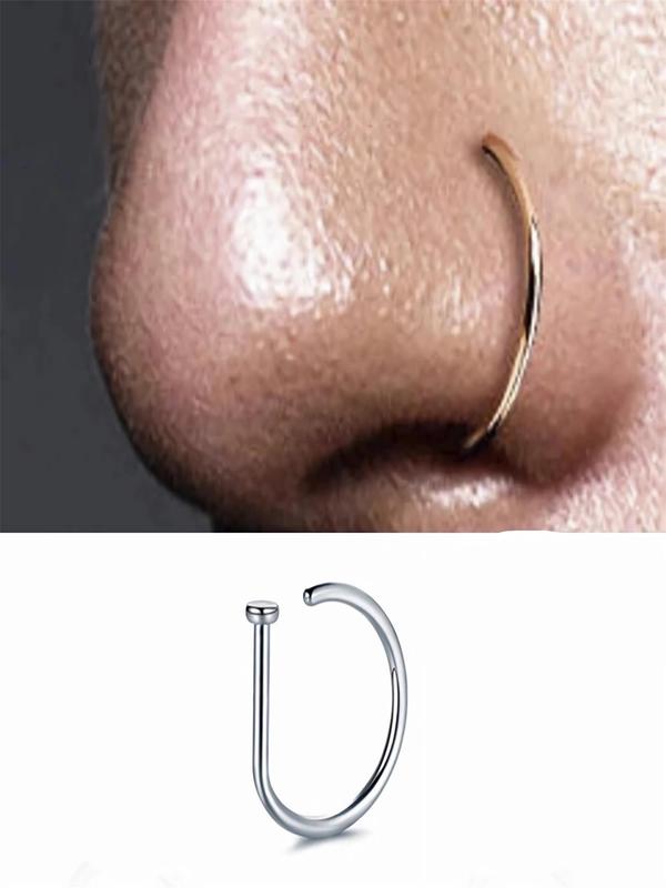 Fashionable Punk Style Fake Nose Ring, Non Piercing Nose Clip, Stainless Steel Nose Ring, Trendy All-match & Exquisite Vintage Jewelry, Punk Accessories for Birthday Gift for Men & Women