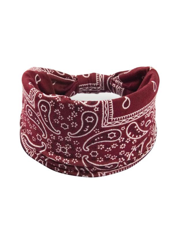 Paisley Print Knot Design Sports Hair Band, Breathable Elastic Hair Band for Women & Girls, Hair Accessories for Gym Workout Running