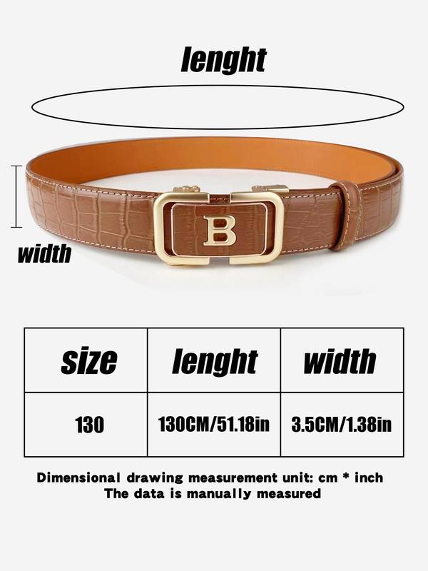 Men's Automatic Buckle Pu Leather Belt, Modern Classic Belt, 2024 New Style Business Casual Waistband for Work & Daily, Trendy All-match & Exquisite Belt