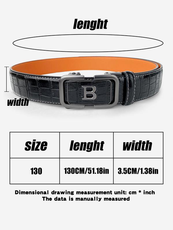 Men's Automatic Buckle Pu Leather Belt, Modern Classic Belt, 2024 New Style Business Casual Waistband for Work & Daily, Trendy All-match & Exquisite Belt