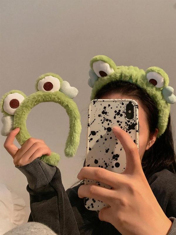 Cute Frog Design Plush Hair Hoop, 2024 New Style Fashionable Hair Accessories for Women & Girls, Lovely Hairwear for Daily Used Hairstyles Ideas