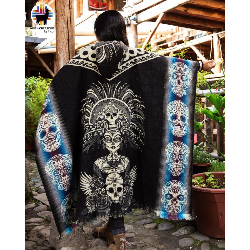 Aztec Goddess lll Alpaca Poncho