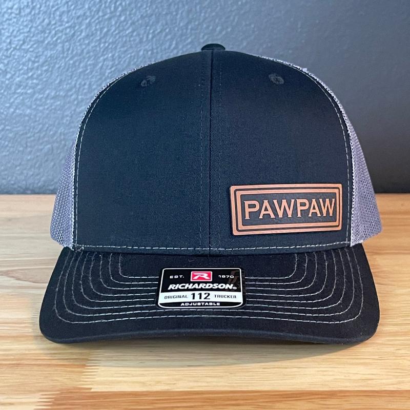 PAWPAW SnapBack Leather Patch Hat for Men