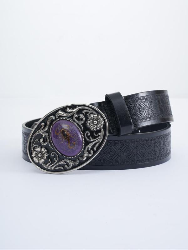 Fashionable Scorpion Pattern Buckle Belt, Punk Style PU Leather Belt for Women & Men, Trendy All-match & Exquisite Belt for Birthday Gift