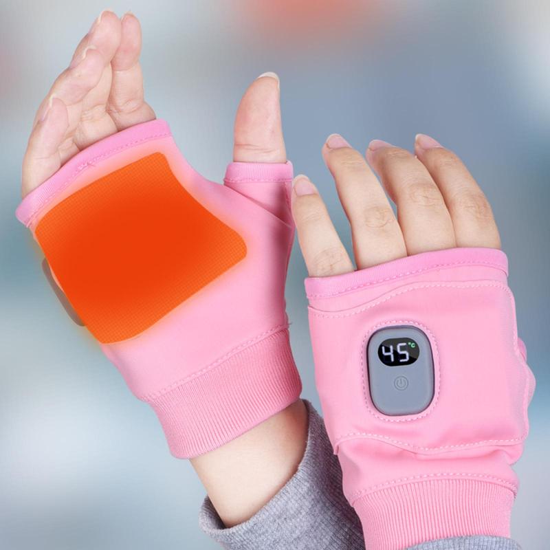 Rechargeable Heated Gloves, Electric Fingerless Gloves, USB Hand Warmer, Winter Warm Laptop Gloves, Hand Warmer for Men Women