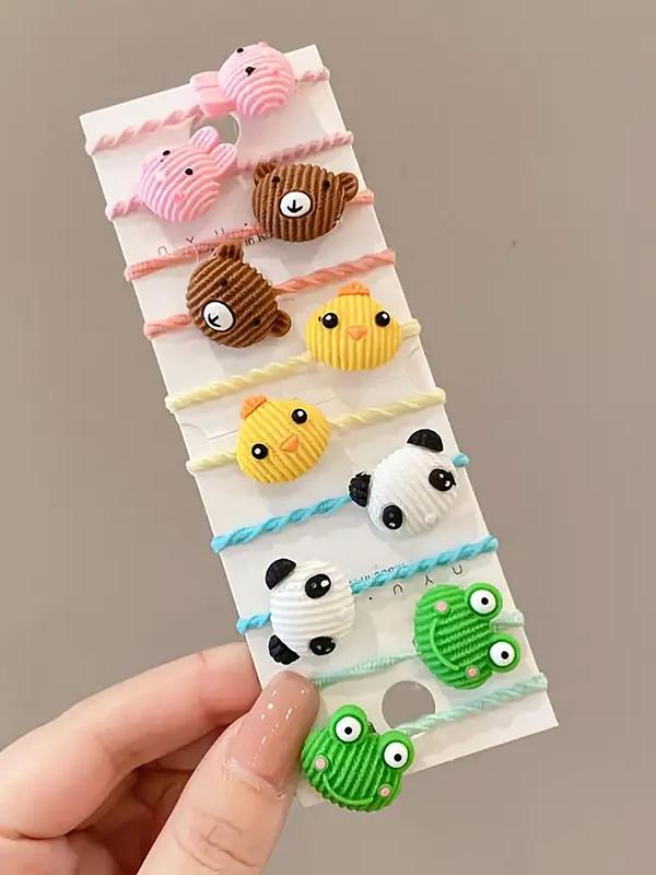 Cute Cartoon Fruit & Flower Design Hair Ties, 2024 New Style Casual Simple Hair Accessories for Women & Girls, Minimalist Headwear Suitable for Thick Hair