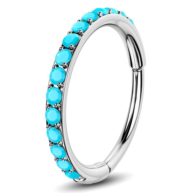 Oufer 20G Turquoise Hinged Segment Nose Ring