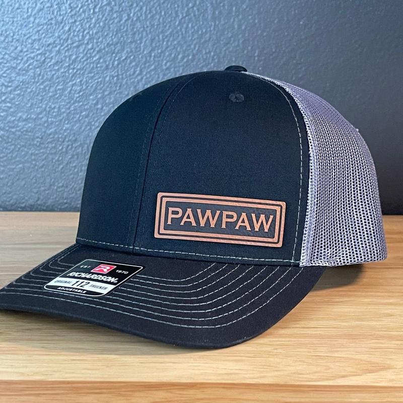 PAWPAW SnapBack Leather Patch Hat for Men